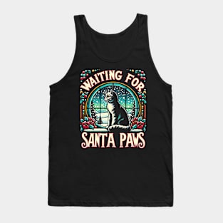 Waiting for Santa Paws - Christmas Kitty Tank Top